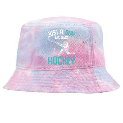 Just A Who Loves Hockey Player Ice Hockey Gift Tie-Dyed Bucket Hat