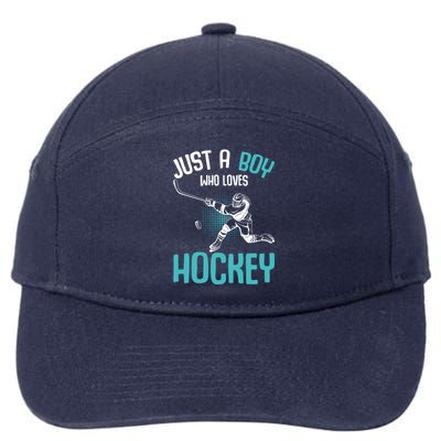 Just A Who Loves Hockey Player Ice Hockey Gift 7-Panel Snapback Hat