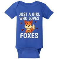 Just A Who Loves Foxes Cute Fox Costume Gift Baby Bodysuit