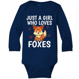 Just A Who Loves Foxes Cute Fox Costume Gift Baby Long Sleeve Bodysuit