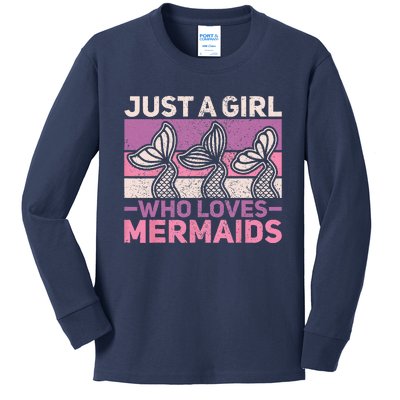 Just A Who Loves Mermaids Mermaid Birthday Party Outfit Kids Long Sleeve Shirt