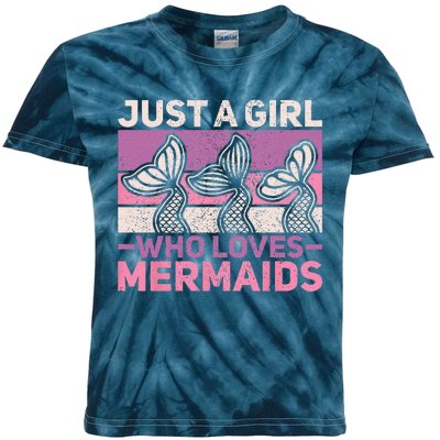 Just A Who Loves Mermaids Mermaid Birthday Party Outfit Kids Tie-Dye T-Shirt