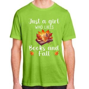 Just A Who Loves Fall And Books Automn Pumpkin Spice Gift Adult ChromaSoft Performance T-Shirt