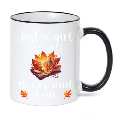 Just A Who Loves Fall And Books Automn Pumpkin Spice Gift 11oz Black Color Changing Mug