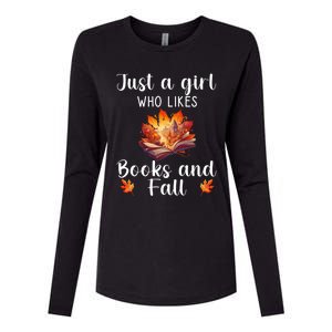 Just A Who Loves Fall And Books Automn Pumpkin Spice Gift Womens Cotton Relaxed Long Sleeve T-Shirt