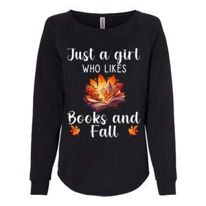 Just A Who Loves Fall And Books Automn Pumpkin Spice Gift Womens California Wash Sweatshirt