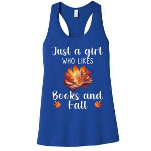 Just A Who Loves Fall And Books Automn Pumpkin Spice Gift Women's Racerback Tank