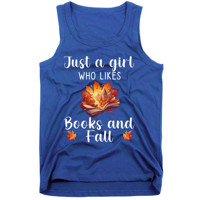 Just A Who Loves Fall And Books Automn Pumpkin Spice Gift Tank Top