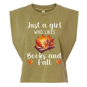 Just A Who Loves Fall And Books Automn Pumpkin Spice Gift Garment-Dyed Women's Muscle Tee