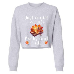 Just A Who Loves Fall And Books Automn Pumpkin Spice Gift Cropped Pullover Crew