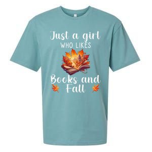 Just A Who Loves Fall And Books Automn Pumpkin Spice Gift Sueded Cloud Jersey T-Shirt