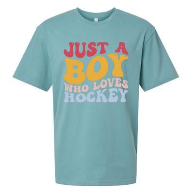 Just A Who Loves Hockey Player Gift Sueded Cloud Jersey T-Shirt