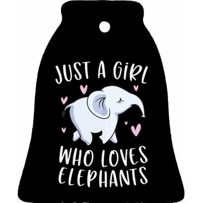 Just A Who Loves Elephants Funny Elephant Ceramic Bell Ornament