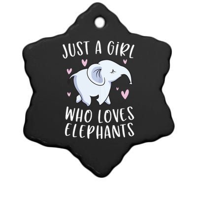 Just A Who Loves Elephants Funny Elephant Ceramic Star Ornament