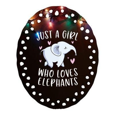 Just A Who Loves Elephants Funny Elephant Ceramic Oval Ornament