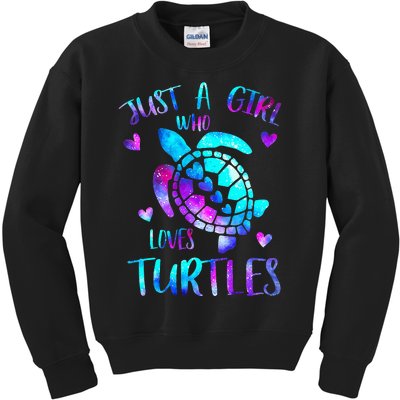 Just a  Who Loves Turtles Galaxy Space Sea Kids Sweatshirt