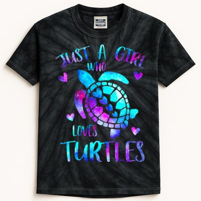 Just a  Who Loves Turtles Galaxy Space Sea Kids Tie-Dye T-Shirt