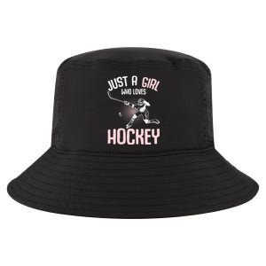 Just A Who Loves Hockey Ice Hockey Gift Cool Comfort Performance Bucket Hat