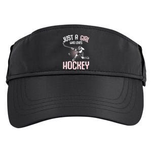 Just A Who Loves Hockey Ice Hockey Gift Adult Drive Performance Visor