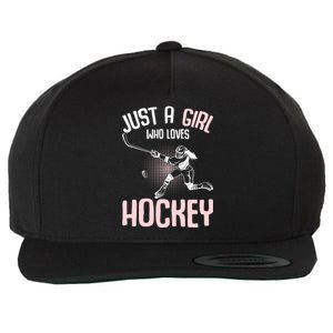 Just A Who Loves Hockey Ice Hockey Gift Wool Snapback Cap