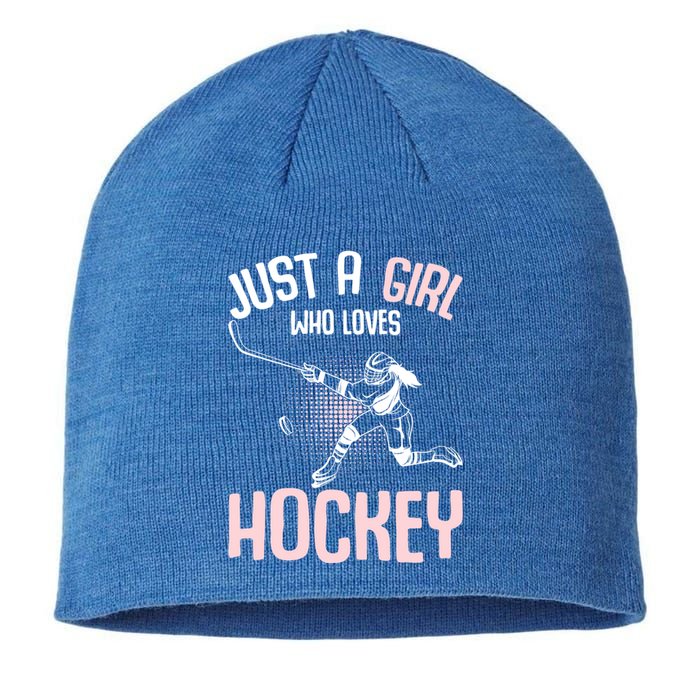 Just A Who Loves Hockey Ice Hockey Gift Sustainable Beanie