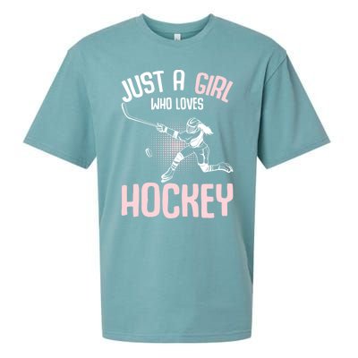 Just A Who Loves Hockey Ice Hockey Gift Sueded Cloud Jersey T-Shirt