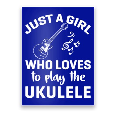 Just A Who Loves To Play The Ukulele Players Funny Gift Poster