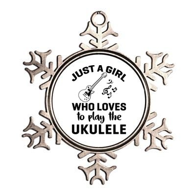 Just A Who Loves To Play The Ukulele Players Funny Gift Metallic Star Ornament