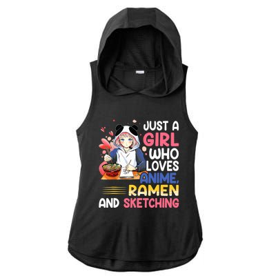 Just A Who Loves Anime Ra And Sketching Japan Anime Ladies PosiCharge Tri-Blend Wicking Draft Hoodie Tank