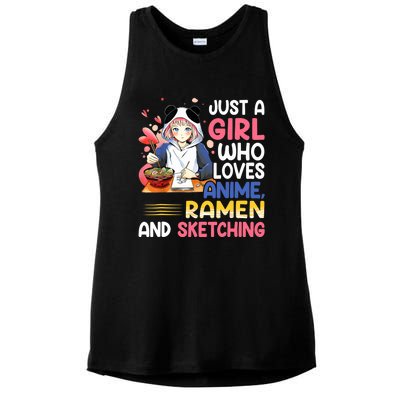 Just A Who Loves Anime Ra And Sketching Japan Anime Ladies PosiCharge Tri-Blend Wicking Tank