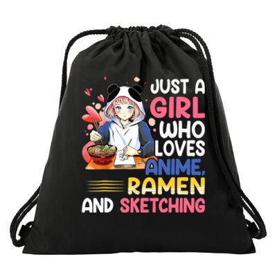 Just A Who Loves Anime Ra And Sketching Japan Anime Drawstring Bag