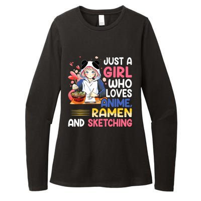 Just A Who Loves Anime Ra And Sketching Japan Anime Womens CVC Long Sleeve Shirt