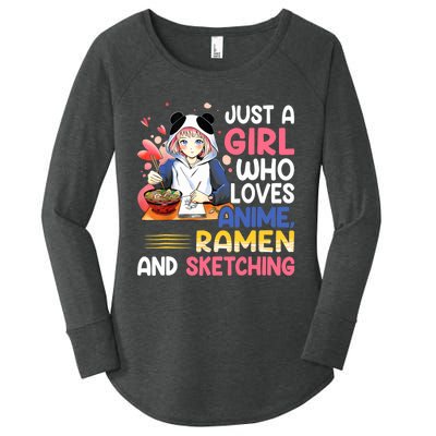 Just A Who Loves Anime Ra And Sketching Japan Anime Women's Perfect Tri Tunic Long Sleeve Shirt