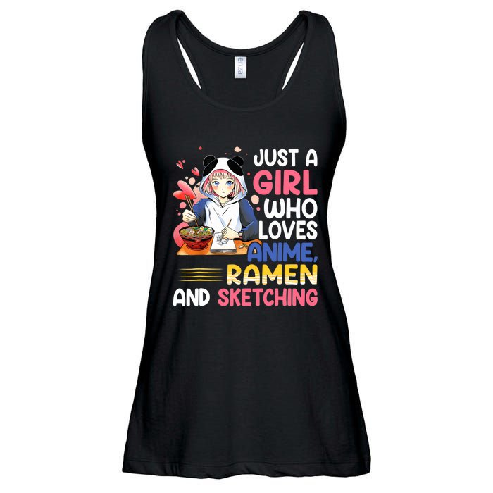 Just A Who Loves Anime Ra And Sketching Japan Anime Ladies Essential Flowy Tank