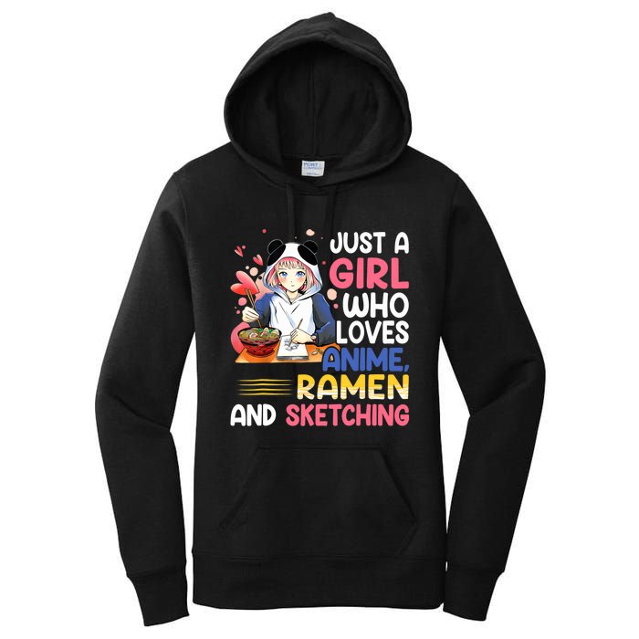 Just A Who Loves Anime Ra And Sketching Japan Anime Women's Pullover Hoodie