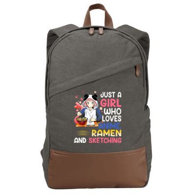 Just A Who Loves Anime Ra And Sketching Japan Anime Cotton Canvas Backpack