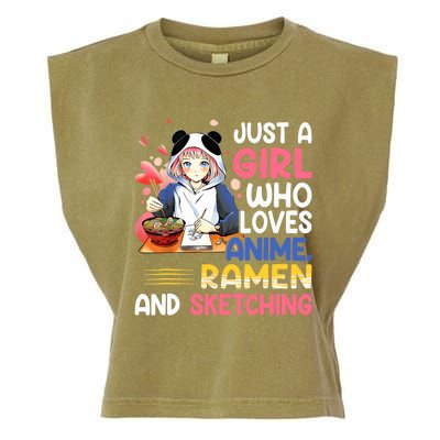 Just A Who Loves Anime Ra And Sketching Japan Anime Garment-Dyed Women's Muscle Tee