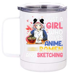 Just A Who Loves Anime Ra And Sketching Japan Anime 12 oz Stainless Steel Tumbler Cup