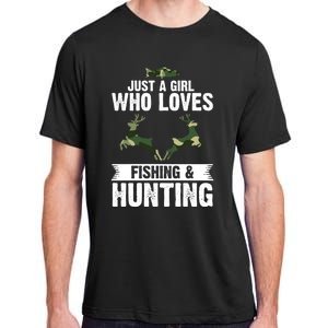 Just A Who Loves Fishing And Hunting Forest Gift Adult ChromaSoft Performance T-Shirt