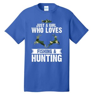 Just A Who Loves Fishing And Hunting Forest Gift Tall T-Shirt