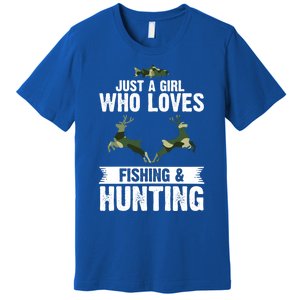 Just A Who Loves Fishing And Hunting Forest Gift Premium T-Shirt