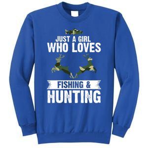 Just A Who Loves Fishing And Hunting Forest Gift Tall Sweatshirt