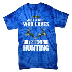 Just A Who Loves Fishing And Hunting Forest Gift Tie-Dye T-Shirt