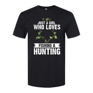 Just A Who Loves Fishing And Hunting Forest Gift Softstyle CVC T-Shirt