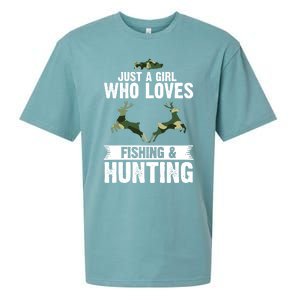 Just A Who Loves Fishing And Hunting Forest Gift Sueded Cloud Jersey T-Shirt