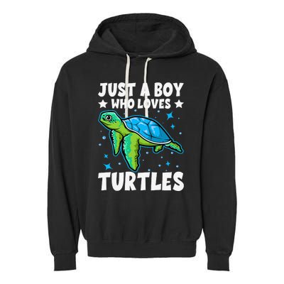 Just A Who Loves Turtles Lover Gifts Sea Ocean Turtle Garment-Dyed Fleece Hoodie