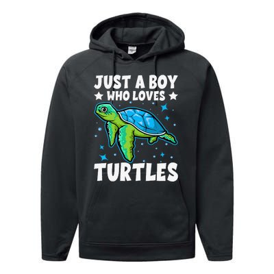 Just A Who Loves Turtles Lover Gifts Sea Ocean Turtle Performance Fleece Hoodie