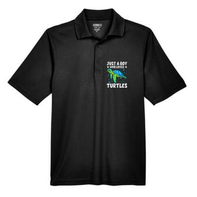 Just A Who Loves Turtles Lover Gifts Sea Ocean Turtle Men's Origin Performance Pique Polo