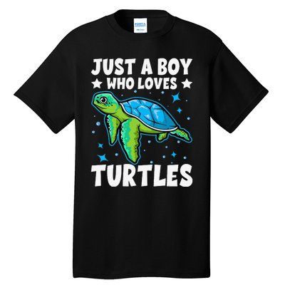 Just A Who Loves Turtles Lover Gifts Sea Ocean Turtle Tall T-Shirt