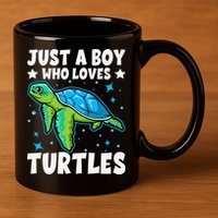 Just A Who Loves Turtles Lover Gifts Sea Ocean Turtle 11oz C Handle Ceramic Mug